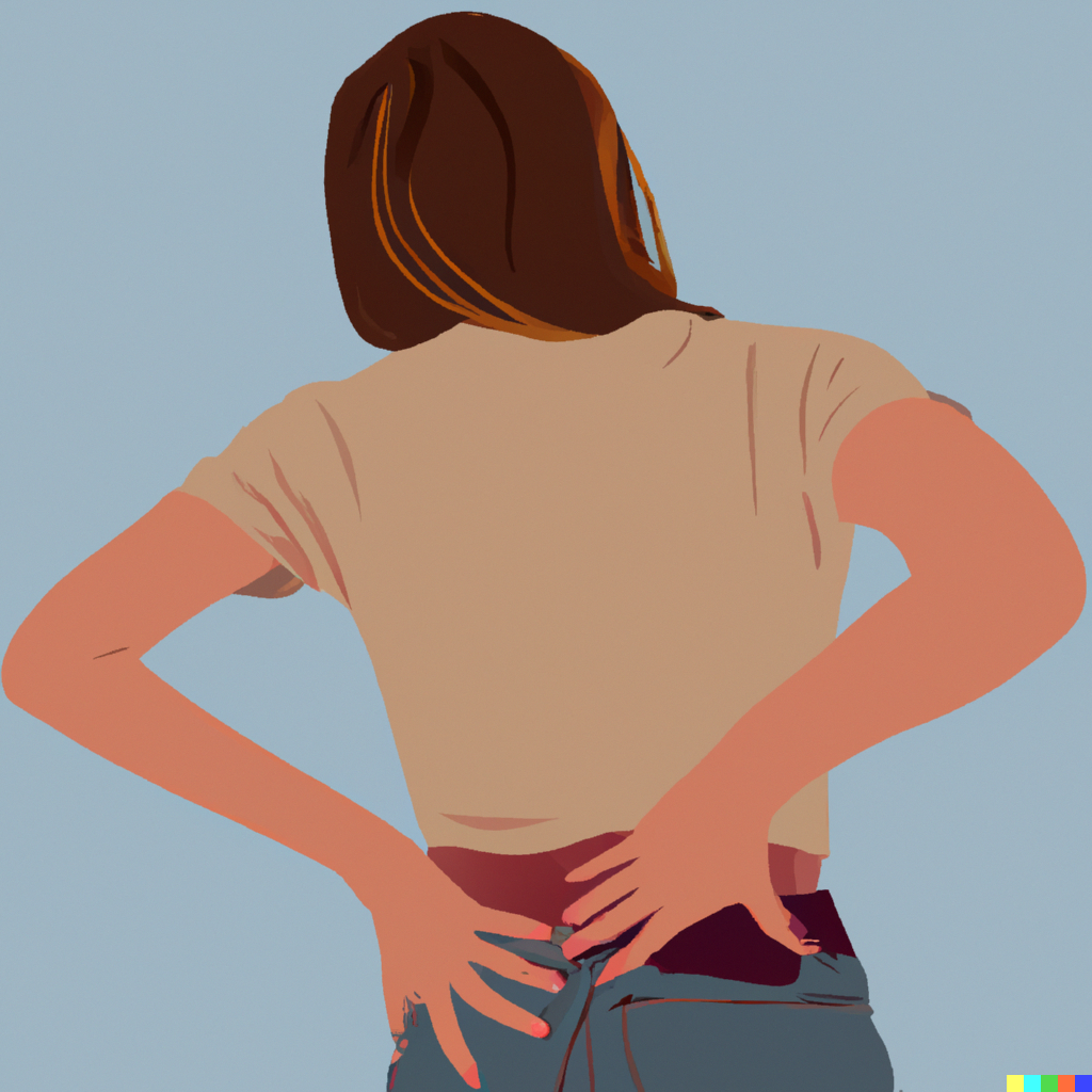 woman holding her back due to UTI